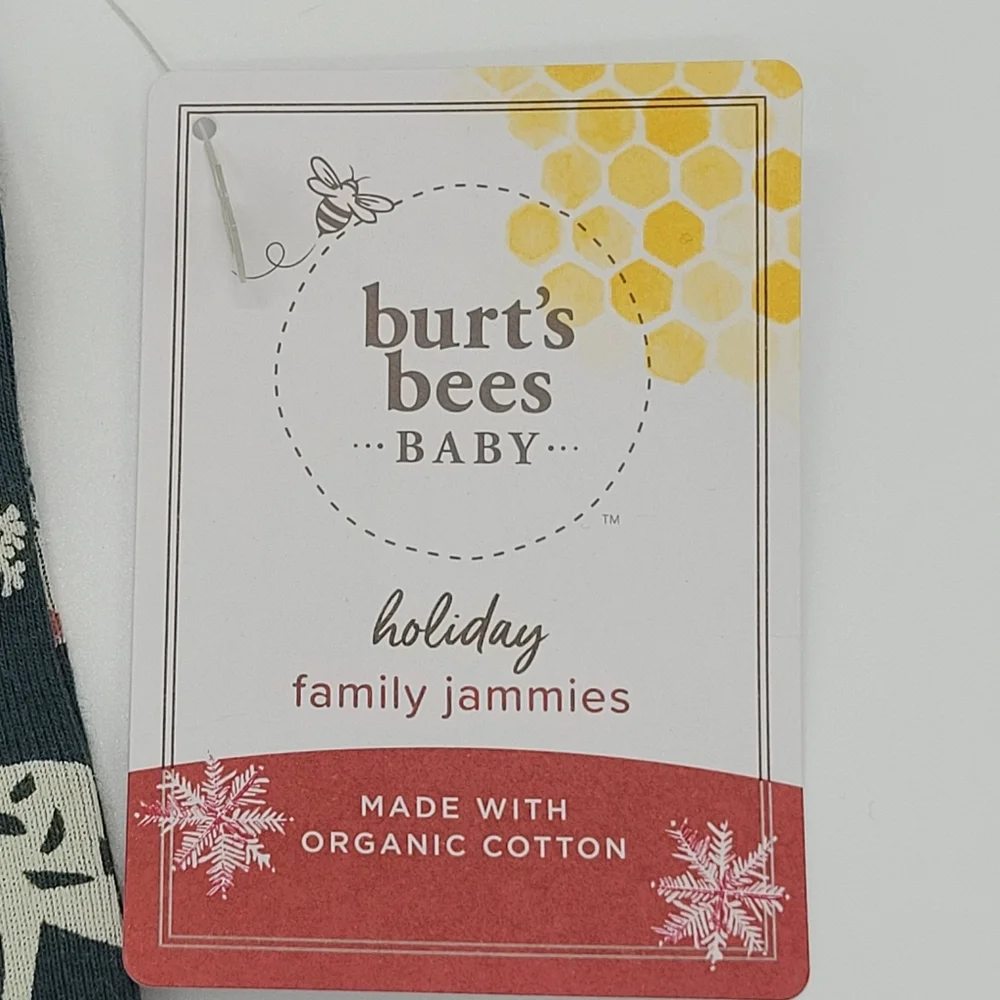 Burt's Bees Baby Footie Sleeper Dark Green White Letters To Santa 3-6mo NEW